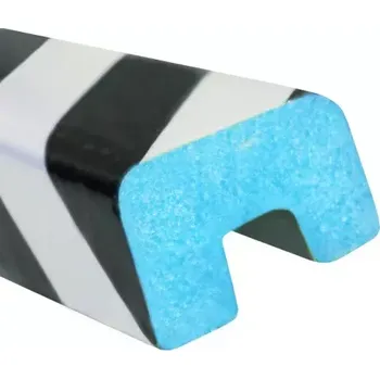 Výstražná páska Černo-bílá pěnová výstražná fotoluminiscenční ochrana rohů zdí a stěn PI-3 - délka 100 cm, šířka 2 cm, výška 3 cm