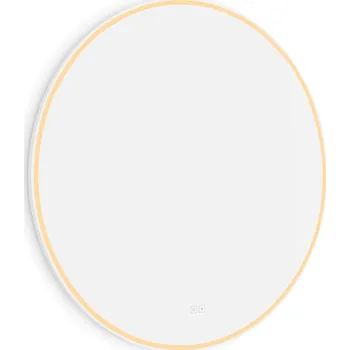 Zrcadlo Bílé kulaté zrcadlo do koupelny 90 cm s osvětlením, dva dotykové spínače NIMCO ZPB 28003RVX-05 Nimco