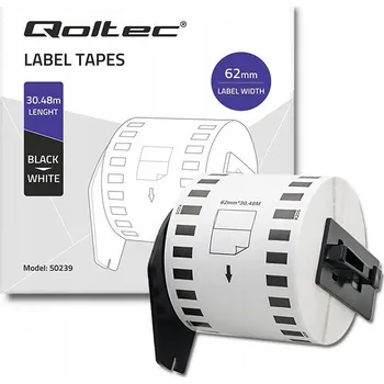 Pásek do tiskárny Štítková páska Qoltec 62 mm x 30,48 m bílá pro BROTHER DK-22205