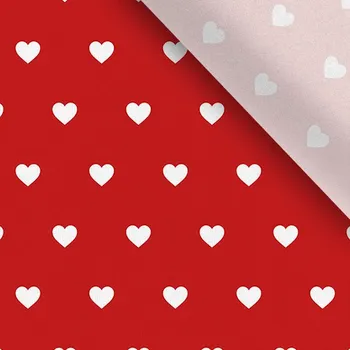 Úplet Takoy bílá srdíčka 2 cm na červené