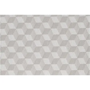 prostírání Prostírání plastové - krémovo-šedé, motiv kostek, 45 x 30 cm