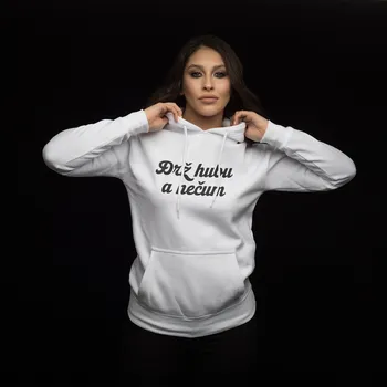 Dámská mikina Drž hubu a nečum - Dámská mikina Barva: 01 - Černá, Velikost: M