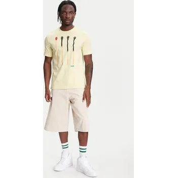 Pánské tričko United Colors Of Benetton T-Shirt 3BL0U10AG Béžová Relaxed Fit XL