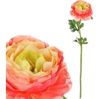 umělá květina Ranunculus - umělá řezaná květina, barva růžovo-žlutá