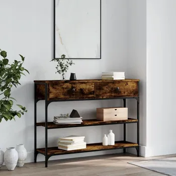 Konferenční stolek Konzolový stolek, kouřový dub, 100x25x75 cm