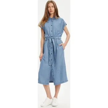 Dámské šaty United Colors Of Benetton Košilové šaty 4KHNDV0BI Modrá Regular Fit XL