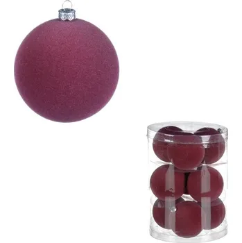 Vánoční ozdoba Kulaté sametové ozdoby - pr. 7 cm, fialové, cena za balení (9 ks)