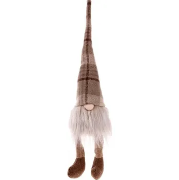 Skřítek - látková figurka, se svítícím nosem, hnědá