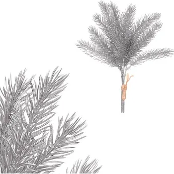 umělá květina Smrk - umělá větev, zápich, stříbrná, cena za svazek (4 ks)