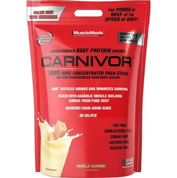 Protein MuscleMeds Carnivor 100 Beef Protein 3390 g Příchuť: Vanilkový karamel