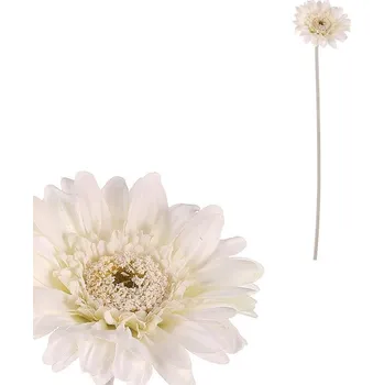 umělá květina Gerbera - umělý květ na stonku, krémový