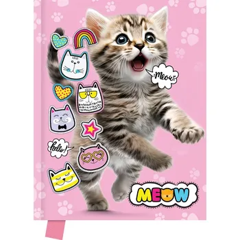 Památník JUNIOR 14x18 cm, 80 list. čistý - Meow
