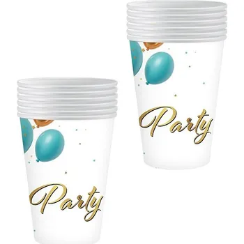 Kojenecká láhev PARTYDECO Papírové kelímky párty/narozeniny 250 ml, 12 ks