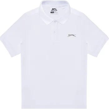 Chlapecké tričko Slazenger Plain Polo Shirt Junior White 9-10 Years