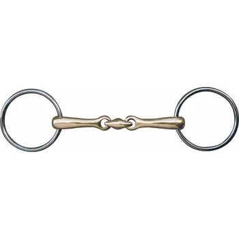 Jezdectví Stihlové udidlo HKM Argentan - 2x lomené, 18 mm, 11,5 cm