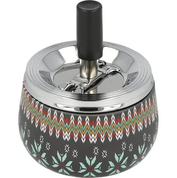 Popelník Faro Cigaretový popelník kovový otočný Flowers, 8cm