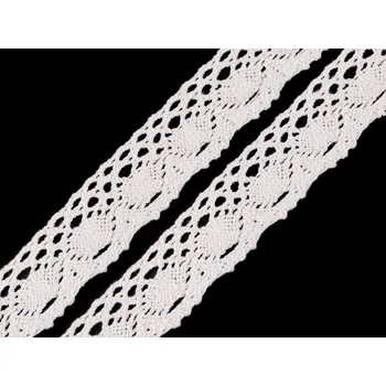 Krajka Bavlněná krajka paličkovaná šíře 40 mm Varianta: 1 bílá, Balení: 13.5 m