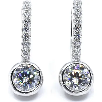 Náušnice Stříbrné náušnice s moissanitem Marsy