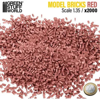 Plastikový model Miniature Bricks – keramické cihly červené 1:35 (2000 ks)