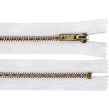 Zip Kovový zip No 5 délka 20 cm - 101 bílá