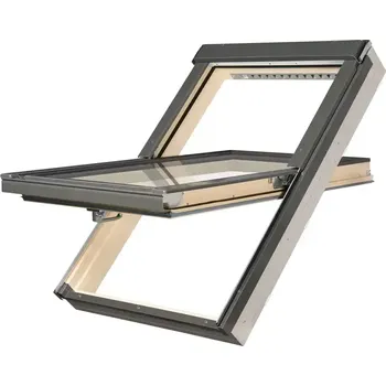 Okno Plastové kyvné okno PTP-V/PI U4 v dekoru borovice FAKRO