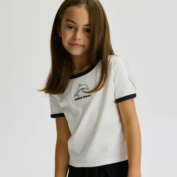 Reserved - Tričko s vyšíváním - tmavomodrá - 846GB-59X - 846GB-59X-U12