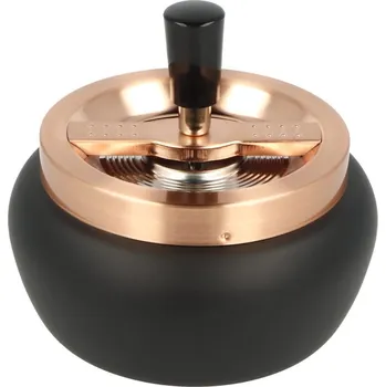 Popelník KRCZ Cigaretový popelník kovový otočný Black/rosegold, 13cm