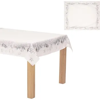 ubrus Ubrus s vánočním motivem - vánoční koule na bílém podkladu, 130x220 cm.