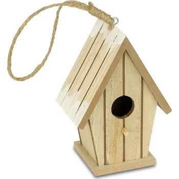 Budka - dřevěná závěsná dekorace, přírodní barva