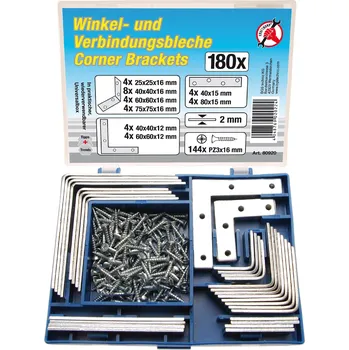 Sada nářadí BGS Diy BGS80920, Sada spojovacích plechů 180dílná na montáž a opravy