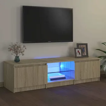 Televizní stolek vidaXL TV skříňka s LED osvětlením 140 x 40 x 36 cm [804292] Barva: dub sonoma