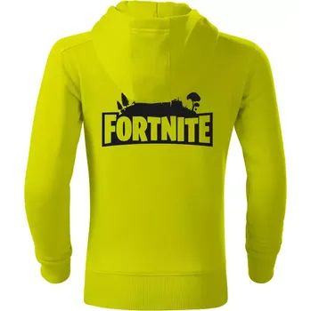 Chlapecká mikina Dětská mikina Fortnite limetková
