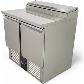 Jídelní stůl DASgastro Saladeta / přípravný stůl – 0,90 × 0,7 m – se 2 dveřmi