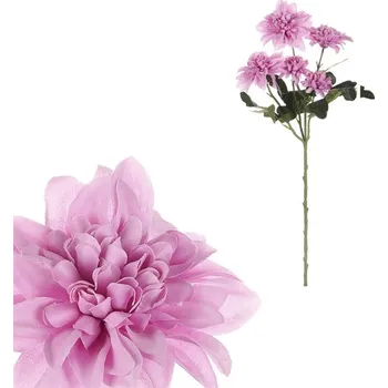 umělá květina Jiřina - umělá řezaná, 5 květů, barva fialová