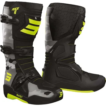 Moto obuv Shot Race 4 camo-fluo žluté 39