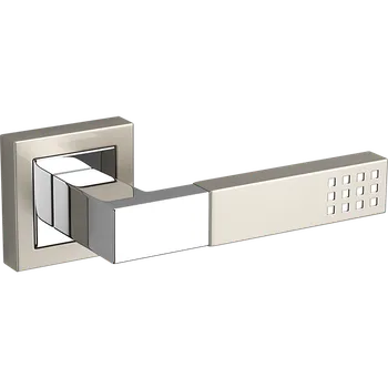 Dveřní kování Kuchinox Klika PRIMA hranatá rozeta - satyna chrom - (komplet 2 ks)