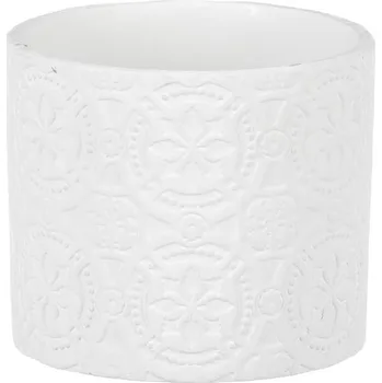 Stojan na květiny Obal na květiny - keramický, barva bílá