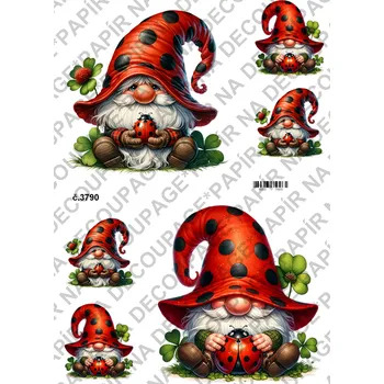 Umělecký papír Rýžový a soft papír na decoupage - Skřítek letní - KB03790 Materiál: Soft, Rozměr: A4