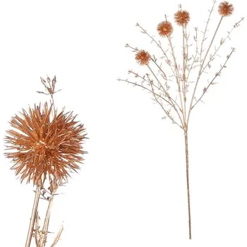 umělá květina Bodlák - umělý větev, zlatá matná