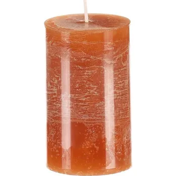 Svíčka Svíčka sloupcovitá nižší - parafínový vosk, bez vůně, oranžová