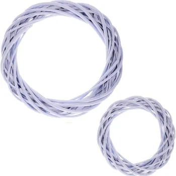 umělá květina Věnec z proutí (vrba), barva fialová, cena za sadu 2ks.