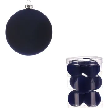 Vánoční ozdoba Kulaté sametové ozdoby - pr. 7 cm, modré, cena za balení (9 ks)