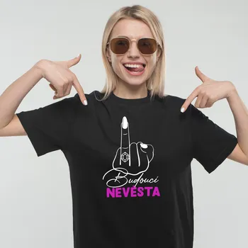 Pánské tričko Budoucí nevěsta - Dámské Tričko na rozlučku Barva: 30 - Růžová, Velikost: L, Dostupné Produkty: Dámské Tričko