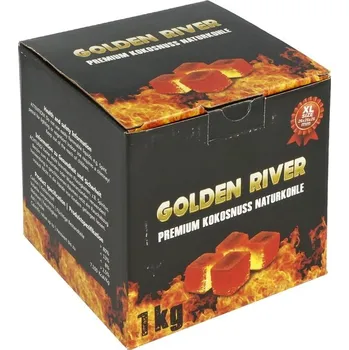 Čistič dýmky Uhlíky do vodní dýmky Golden River Premium, kokosové, 1kg