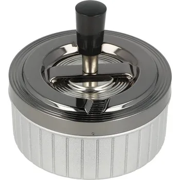 Popelník KRCZ Cigaretový popelník kovový otočný Stripes šedý, 11cm
