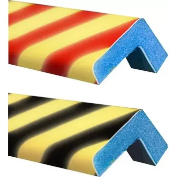 Výstražná páska Černo-žlutá pěnová výstražná fotoluminiscenční ochrana rohů zdí a stěn typ AC - délka 100 cm, šířka 4,5 cm, výška 3,2 cm