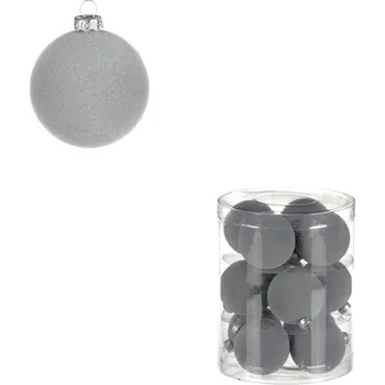 Vánoční ozdoba Kulaté sametové ozdoby - pr. 5 cm, šedé, cena za balení (12 ks)