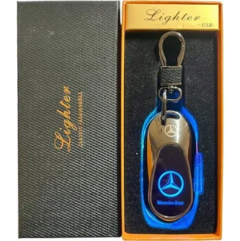 MERCEDES Stylová digitální klíčenka se zabudovaným zapalovačem Modrá