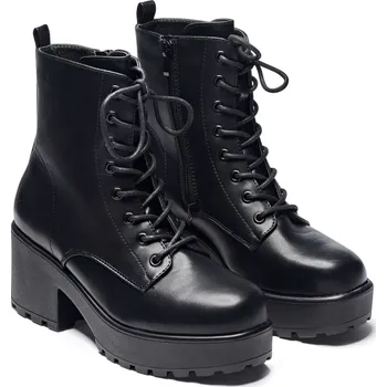 Gin Čižmy na šnerování Gotika z KOI - GIN Platform Military Boots - Ženy - černá