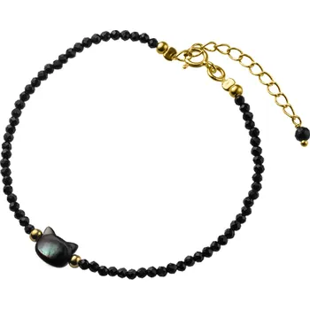 Náramek Stříbrný náramek křišťál s motivem kočky Kornélie